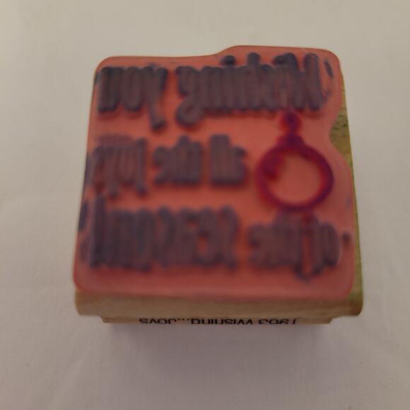 Christmas Lot Of 4 Stamps Wood/Rubber Tree Stocking To/From Pre-Owned - Picture 6 of 13